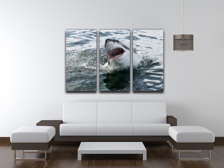 Great white shark 3 Split Panel Canvas Print - Canvas Art Rocks - 3