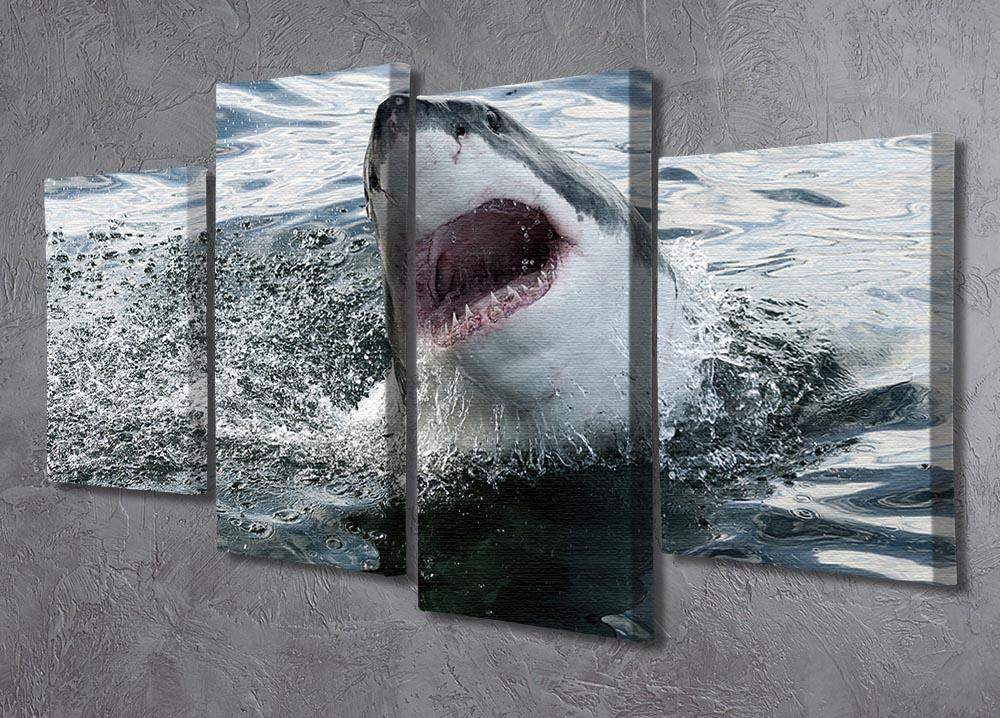 Great white shark 4 Split Panel Canvas  - Canvas Art Rocks - 2
