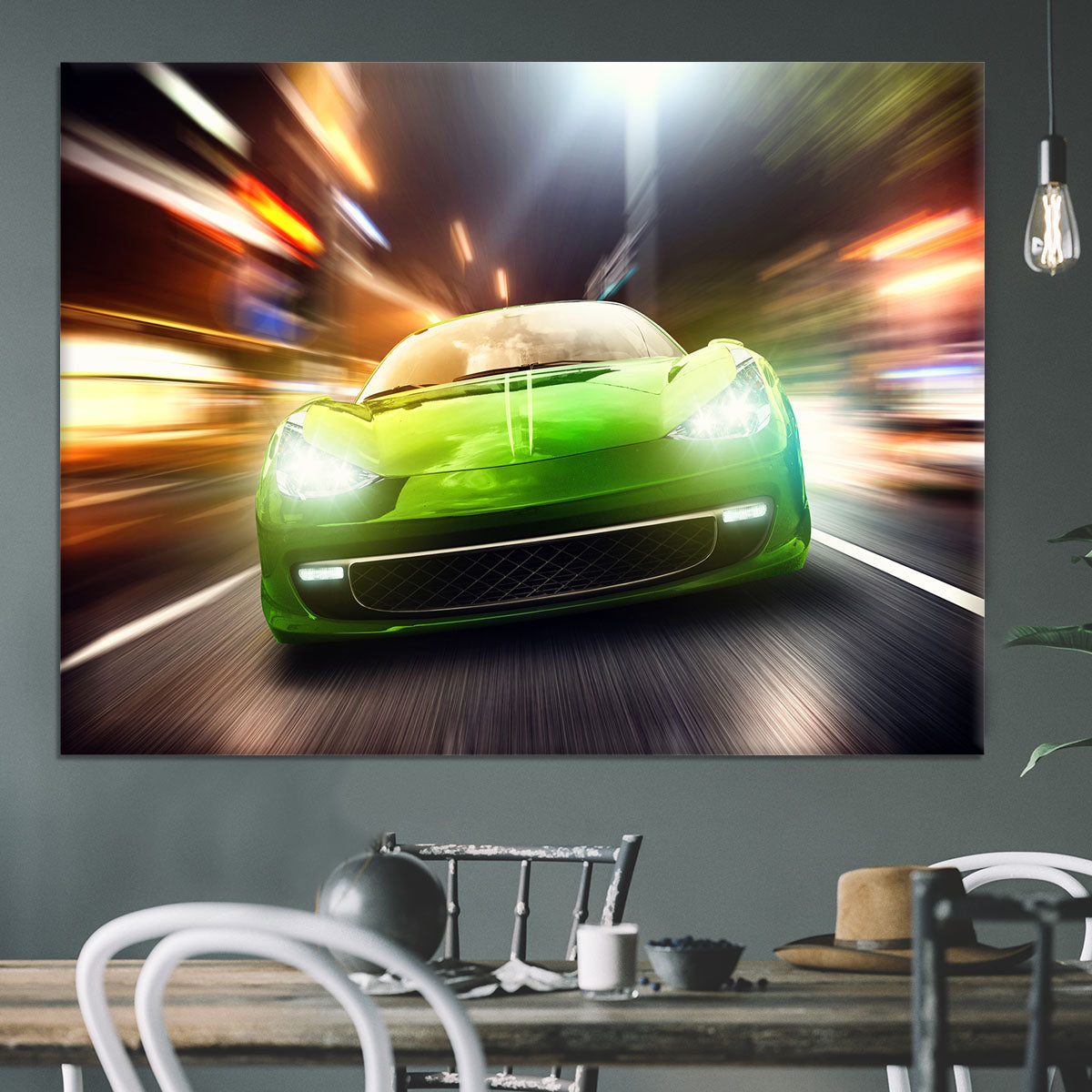 Green Race Car Canvas Print or Poster - Canvas Art Rocks - 3