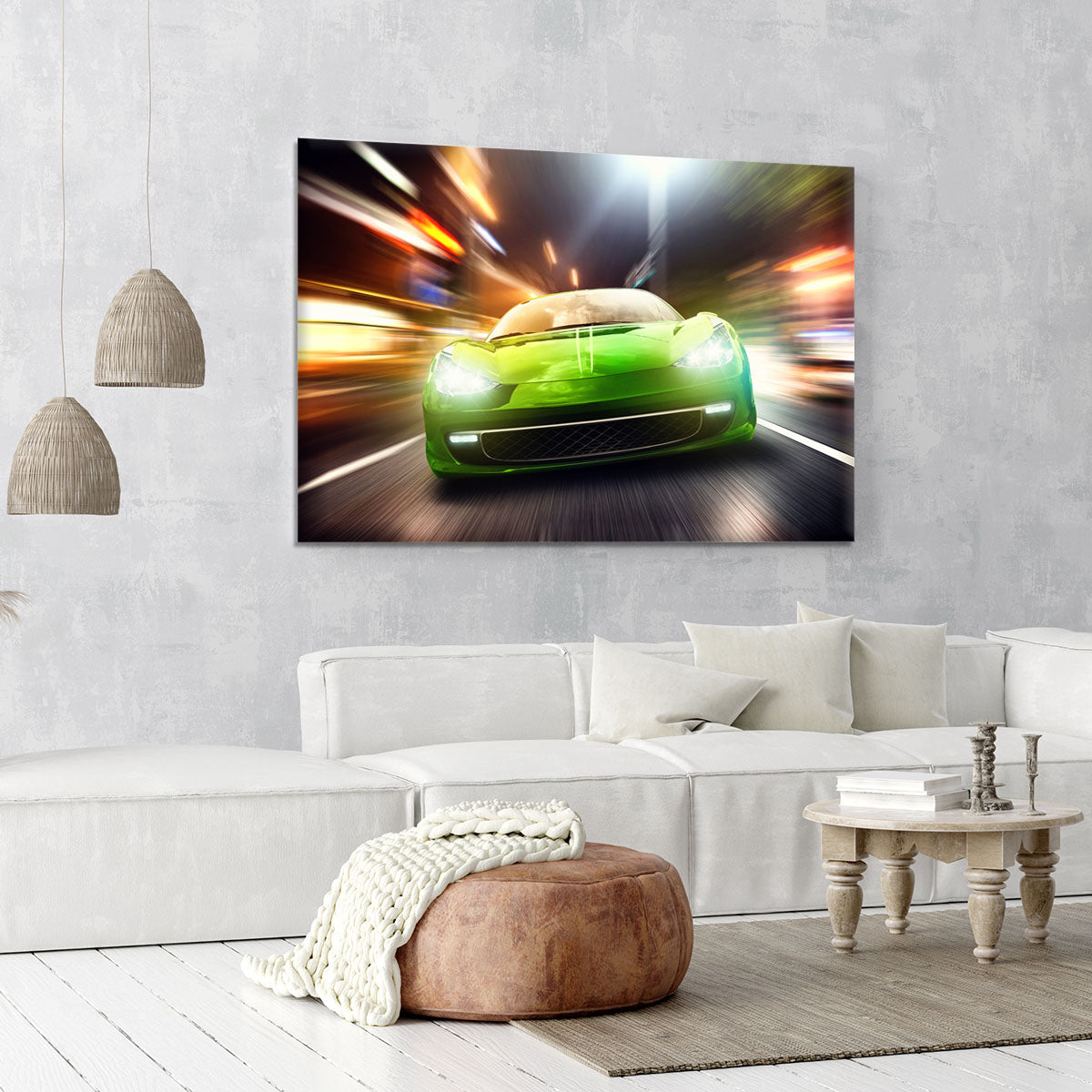 Green Race Car Canvas Print or Poster - Canvas Art Rocks - 6