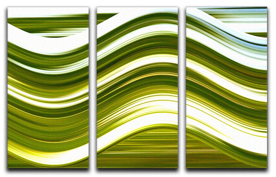 Green Wave 3 Split Panel Canvas Print - Canvas Art Rocks - 1