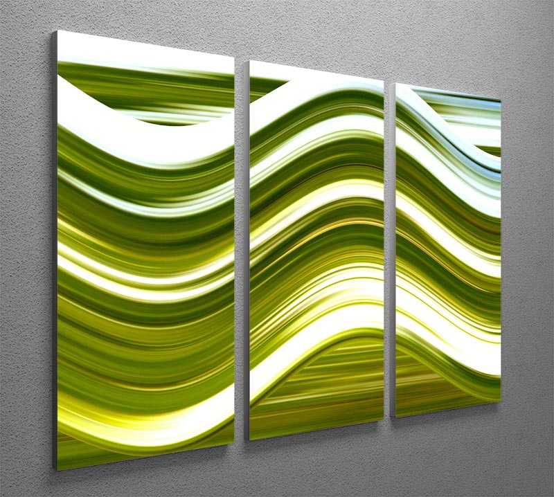 Green Wave 3 Split Panel Canvas Print - Canvas Art Rocks - 2