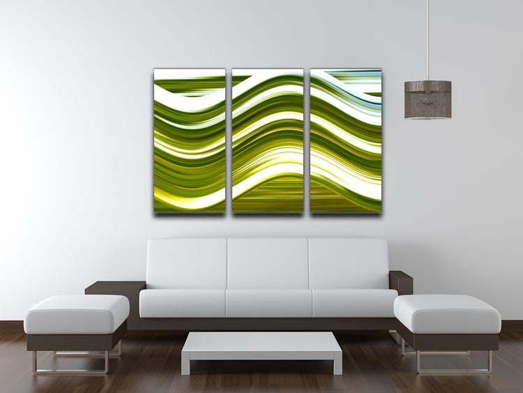 Green Wave 3 Split Panel Canvas Print - Canvas Art Rocks - 3