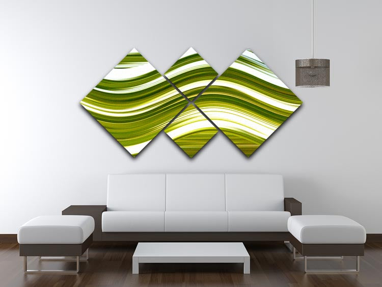 Green Wave 4 Square Multi Panel Canvas - Canvas Art Rocks - 3