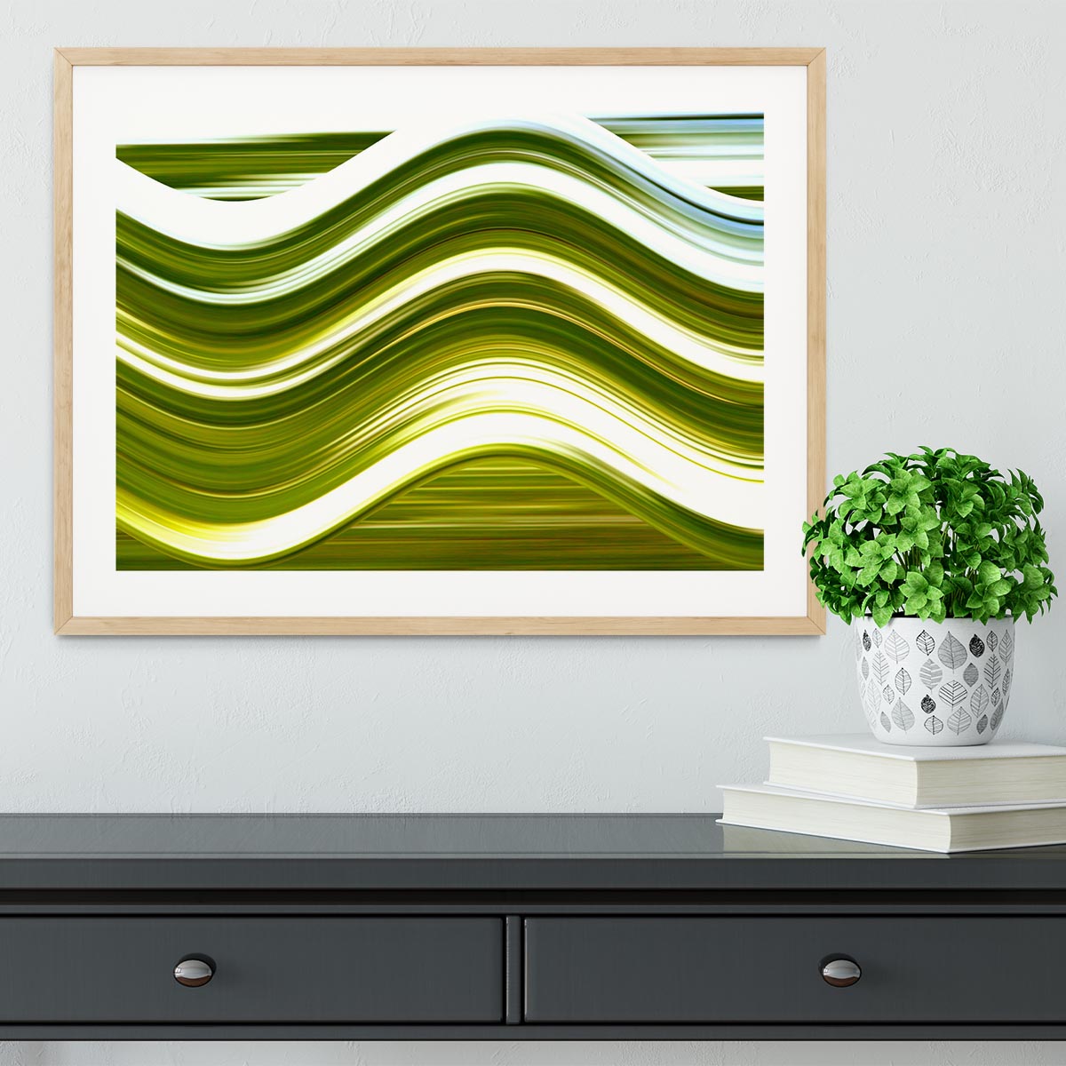 Green Wave Framed Print - Canvas Art Rocks - 3