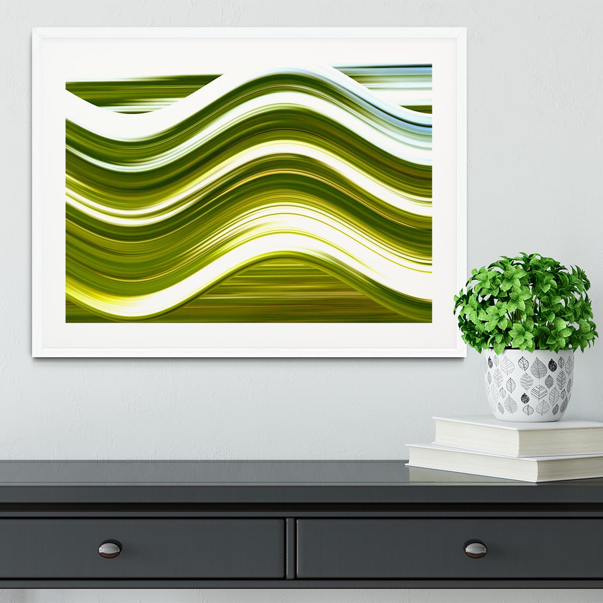 Green Wave Framed Print - Canvas Art Rocks - 5