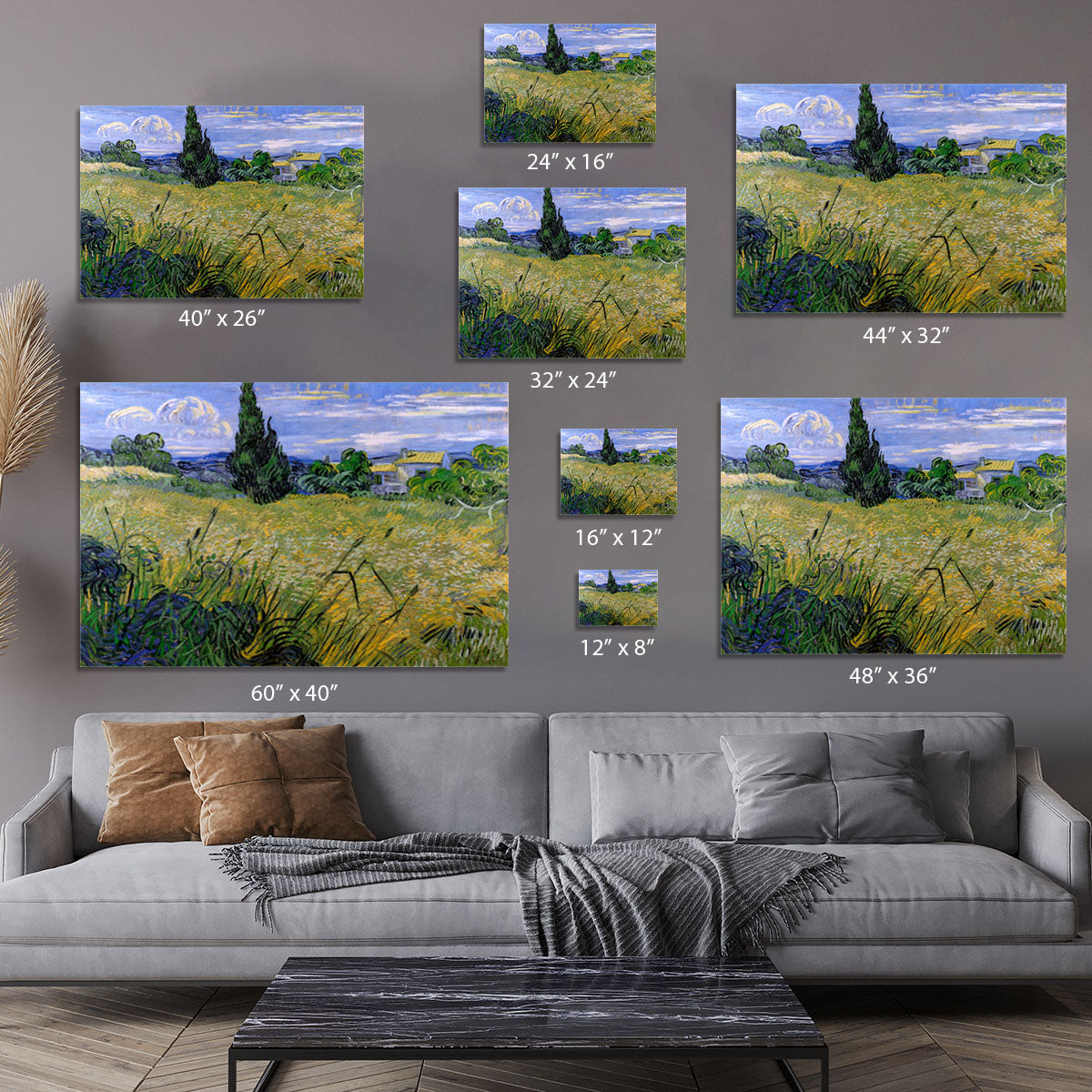 Green Wheat Field with Cypress by Van Gogh Canvas Print or Poster - Canvas Art Rocks - 7