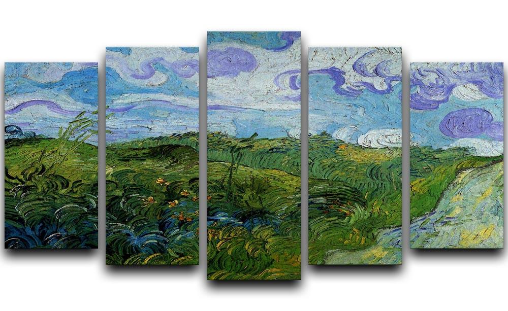 Green Wheat Fields by Van Gogh 5 Split Panel Canvas  - Canvas Art Rocks - 1