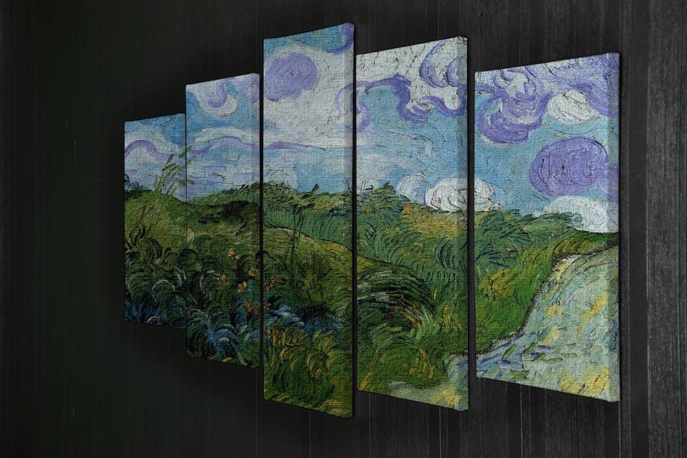 Green Wheat Fields by Van Gogh 5 Split Panel Canvas - Canvas Art Rocks - 2