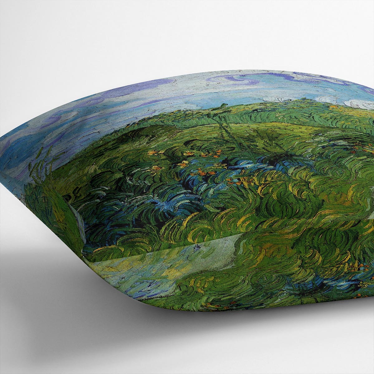 Green Wheat Fields by Van Gogh Cushion