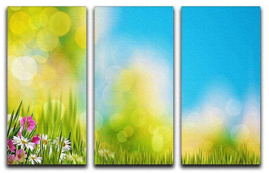 Green foliage under bright summer sun 3 Split Panel Canvas Print - Canvas Art Rocks - 1