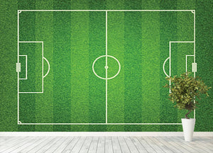 Green grass soccer field Wall Mural Wallpaper - Canvas Art Rocks - 4