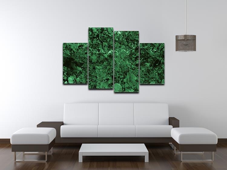 Green marble tiles seamless 4 Split Panel Canvas  - Canvas Art Rocks - 3