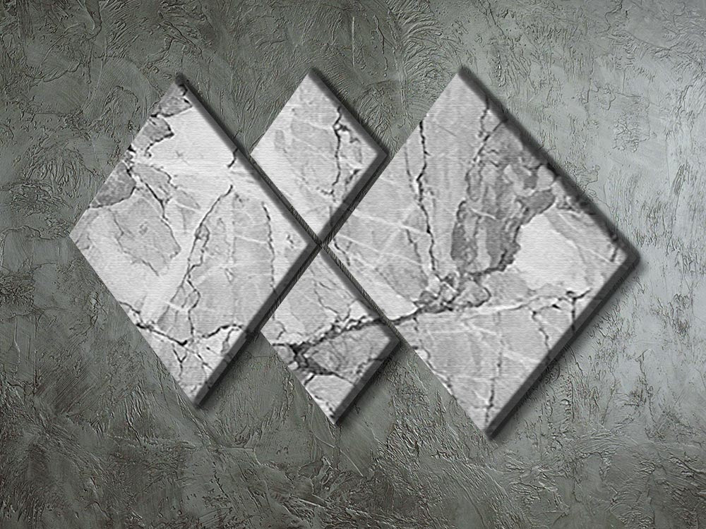 Grey Abstract Textured Marble 4 Square Multi Panel Canvas - Canvas Art Rocks - 2