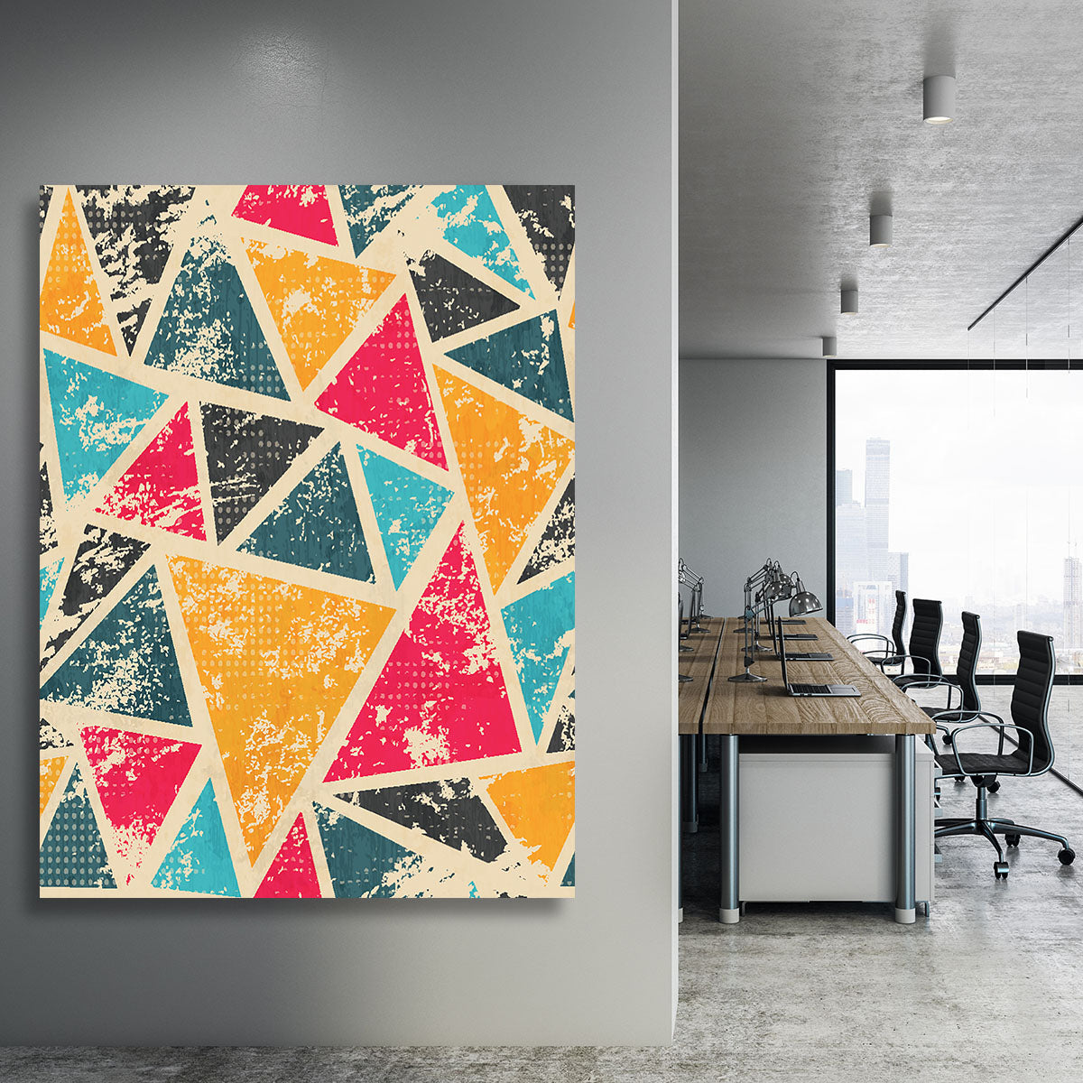 Grunge colored triangle Canvas Print or Poster - Canvas Art Rocks - 3