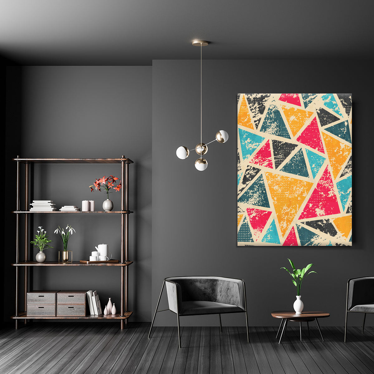 Grunge colored triangle Canvas Print or Poster - Canvas Art Rocks - 5