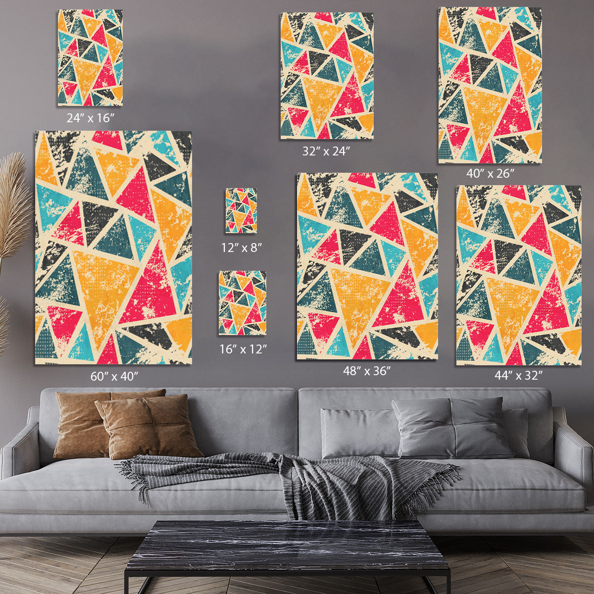 Grunge colored triangle Canvas Print or Poster - Canvas Art Rocks - 7