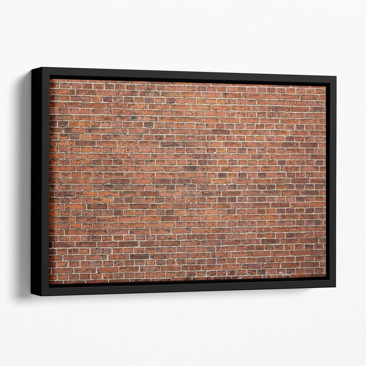 Grunge red brick wall Floating Framed Canvas