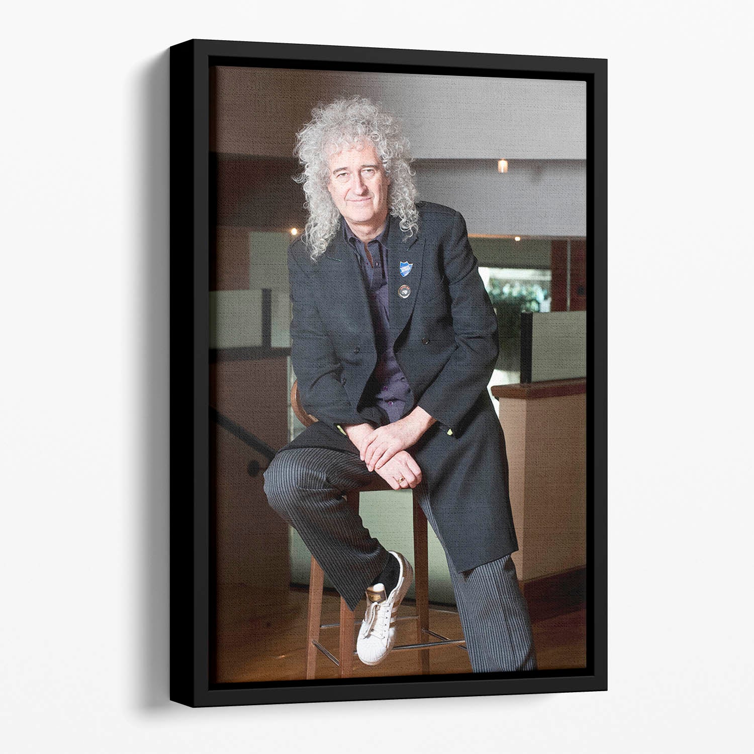 Guitarist Brian May of Queen Floating Framed Canvas