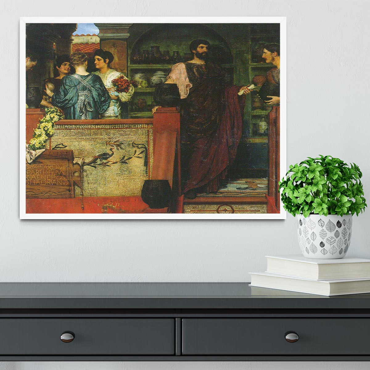 Hadrian visiting a Roman British pottery by Alma Tadema Framed Print - Canvas Art Rocks -6