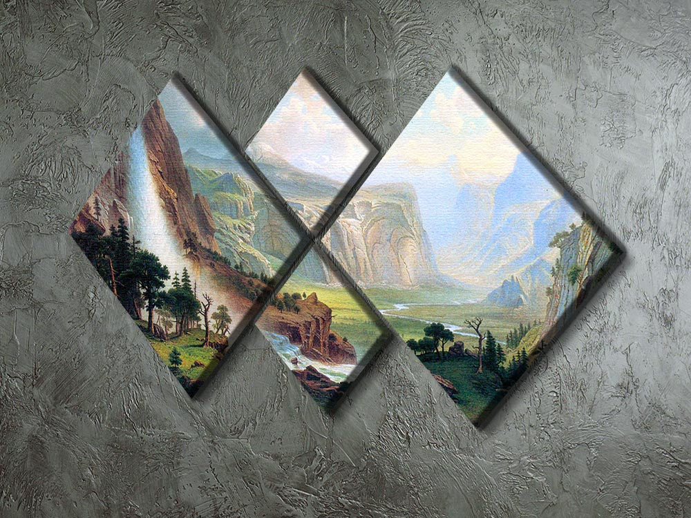 Half Dome in Yosemite by Bierstadt 4 Square Multi Panel Canvas - Canvas Art Rocks - 2