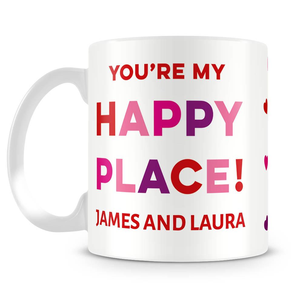 Happy Place Photo Upload Personalised Mug