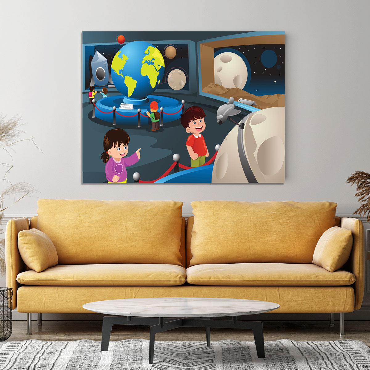 Happy kids on field trip to a planetarium Canvas Print or Poster - Canvas Art Rocks - 4