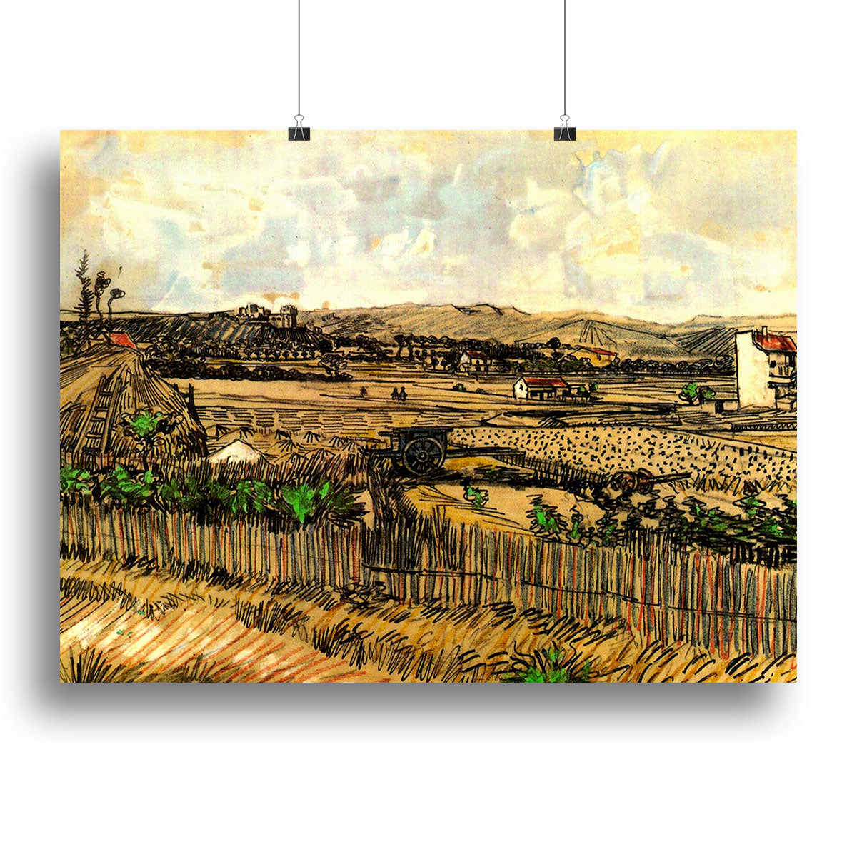 Harvest in Provence at the Left Montmajour by Van Gogh Canvas Print or Poster - Canvas Art Rocks - 2
