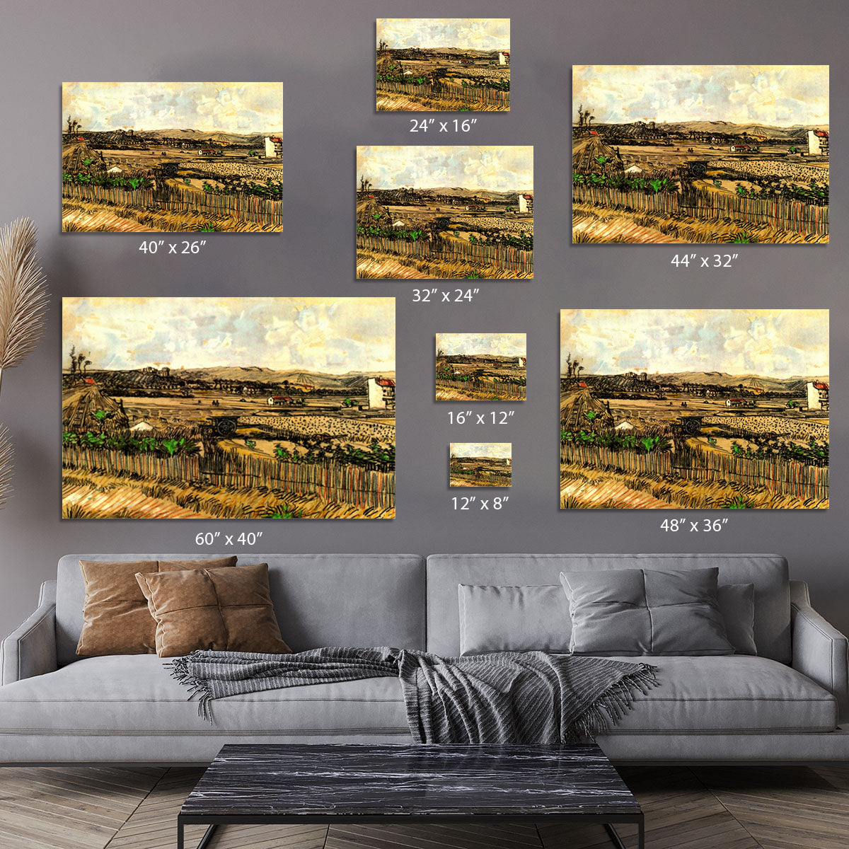 Harvest in Provence at the Left Montmajour by Van Gogh Canvas Print or Poster - Canvas Art Rocks - 7