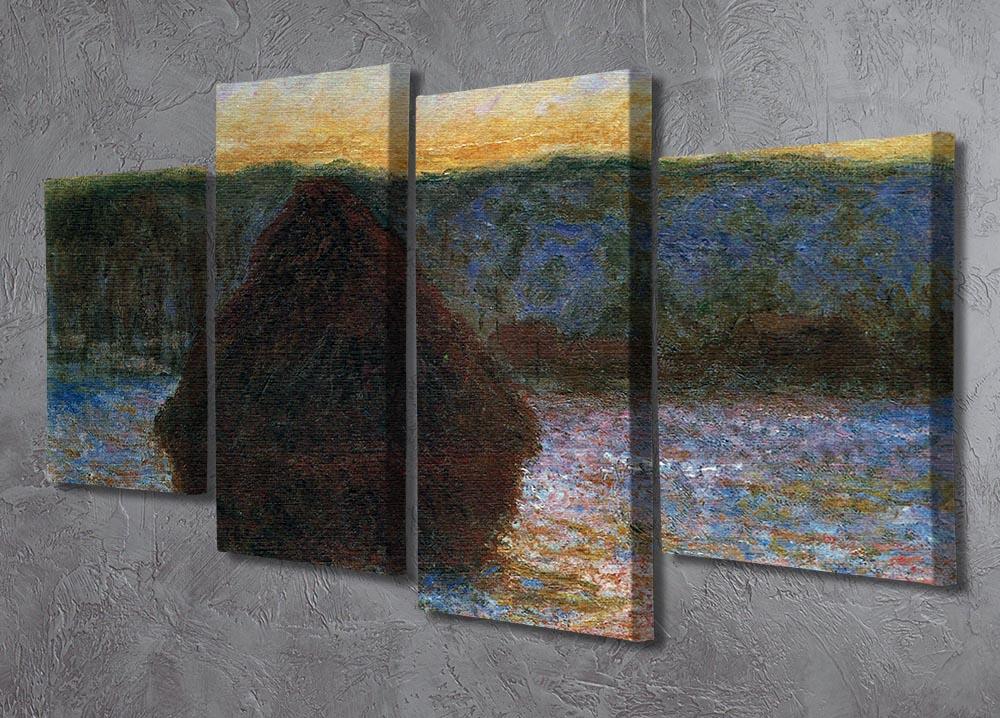 Haylofts thaw sunset by Monet 4 Split Panel Canvas - Canvas Art Rocks - 2