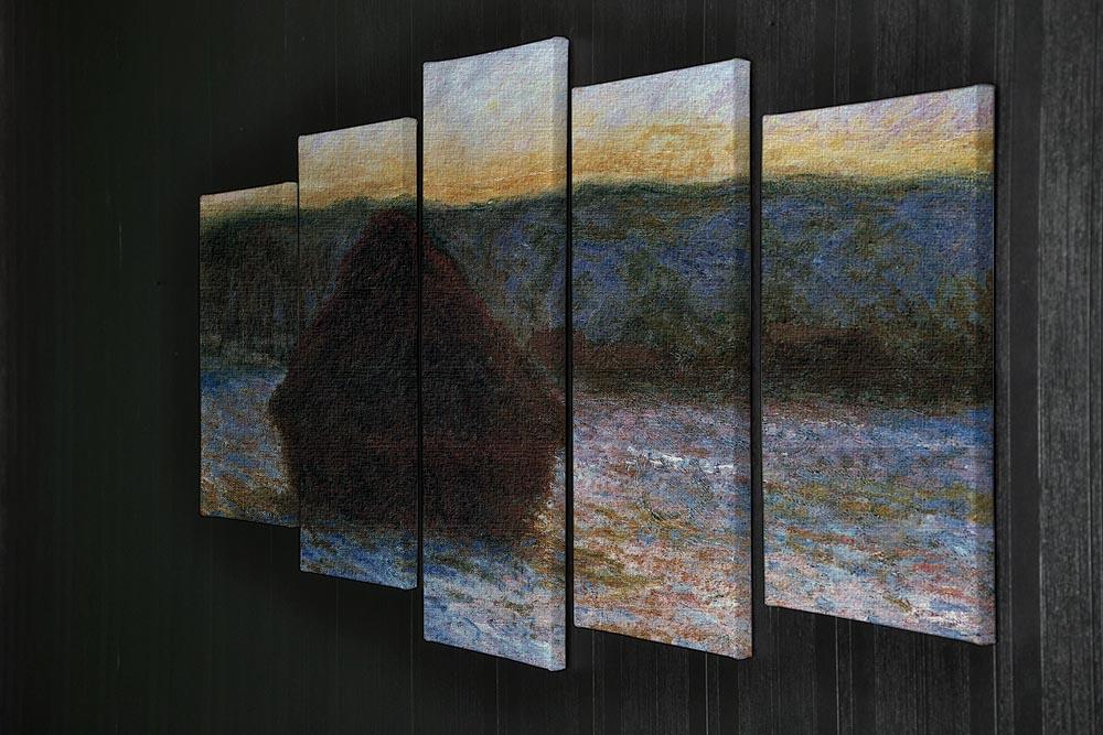 Haylofts thaw sunset by Monet 5 Split Panel Canvas - Canvas Art Rocks - 2