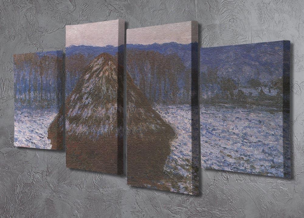 Haystacks 2 by Monet 4 Split Panel Canvas - Canvas Art Rocks - 2