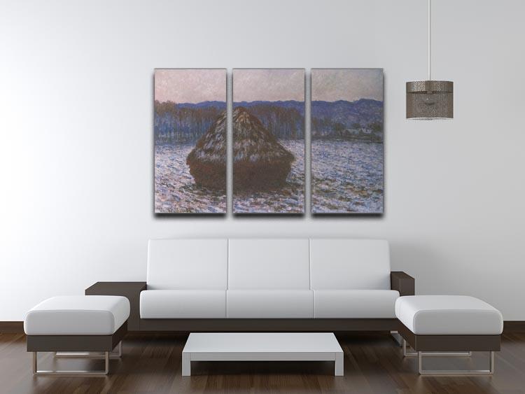 Haystacks 2 by Monet Split Panel Canvas Print - Canvas Art Rocks - 4