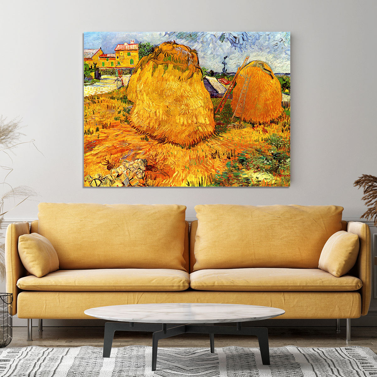 Haystacks in Provence by Van Gogh Canvas Print or Poster - Canvas Art Rocks - 4