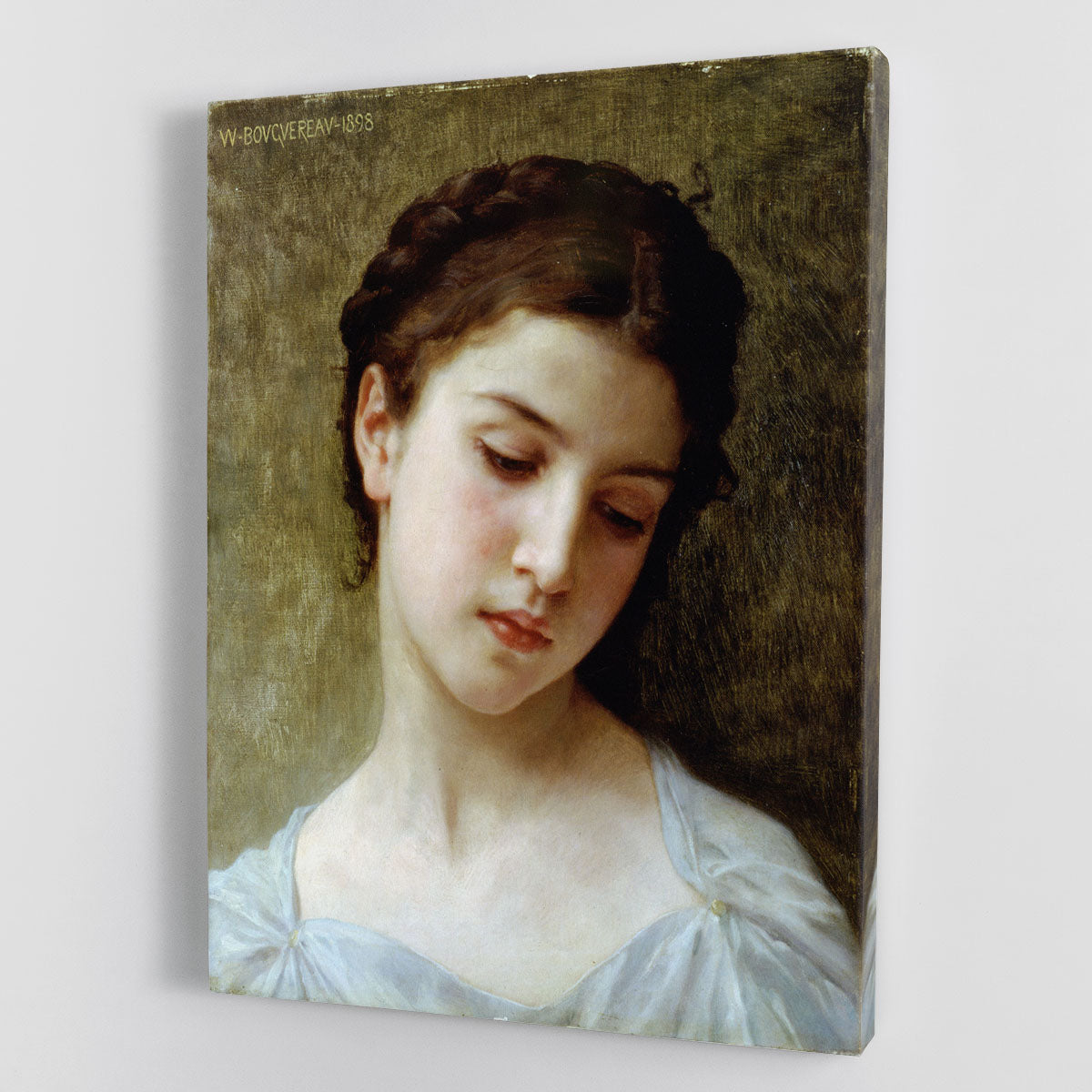 Head Of A Young Girl 1898 By Bouguereau Canvas Print or Poster - Canvas Art Rocks - 1