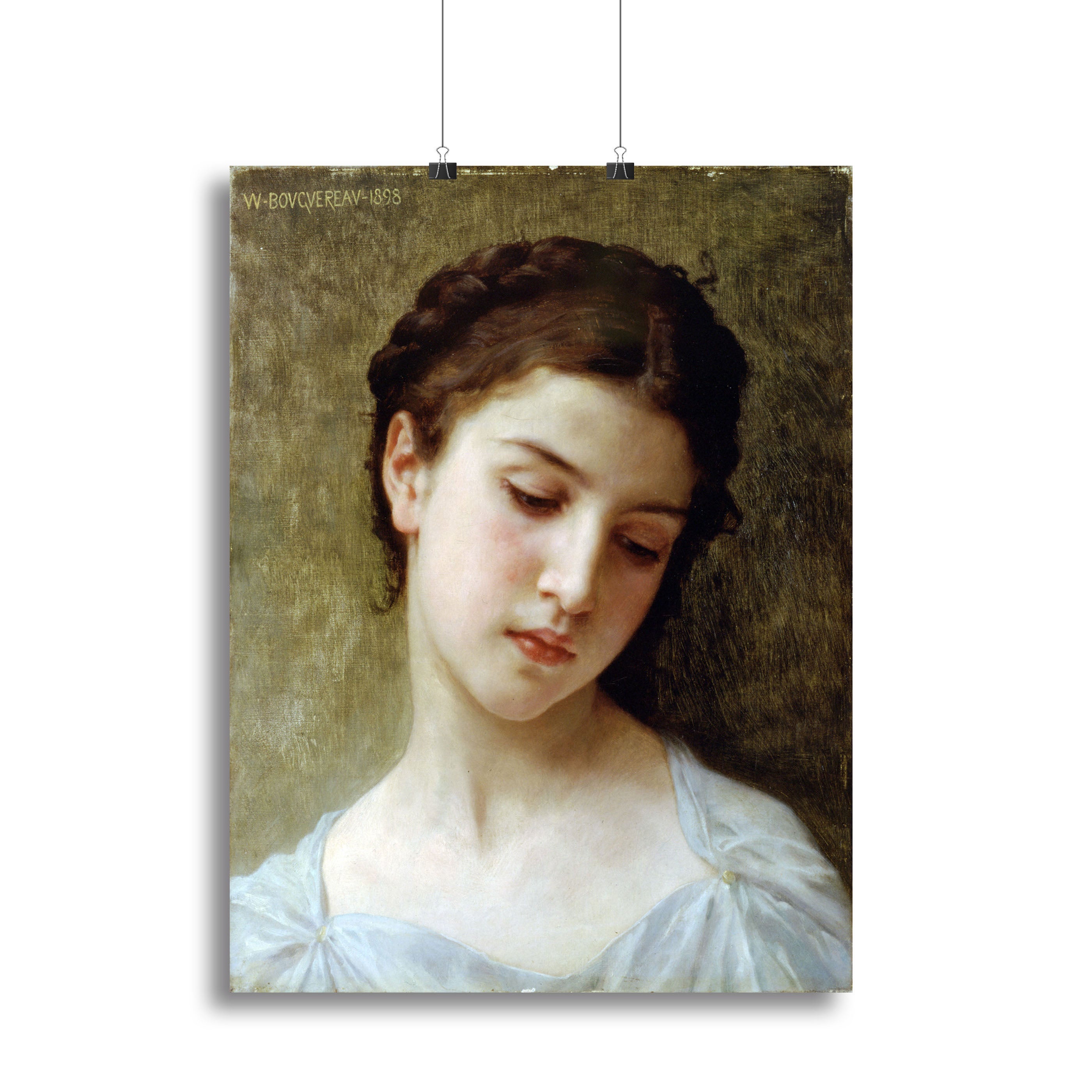 Head Of A Young Girl 1898 By Bouguereau Canvas Print or Poster - Canvas Art Rocks - 2