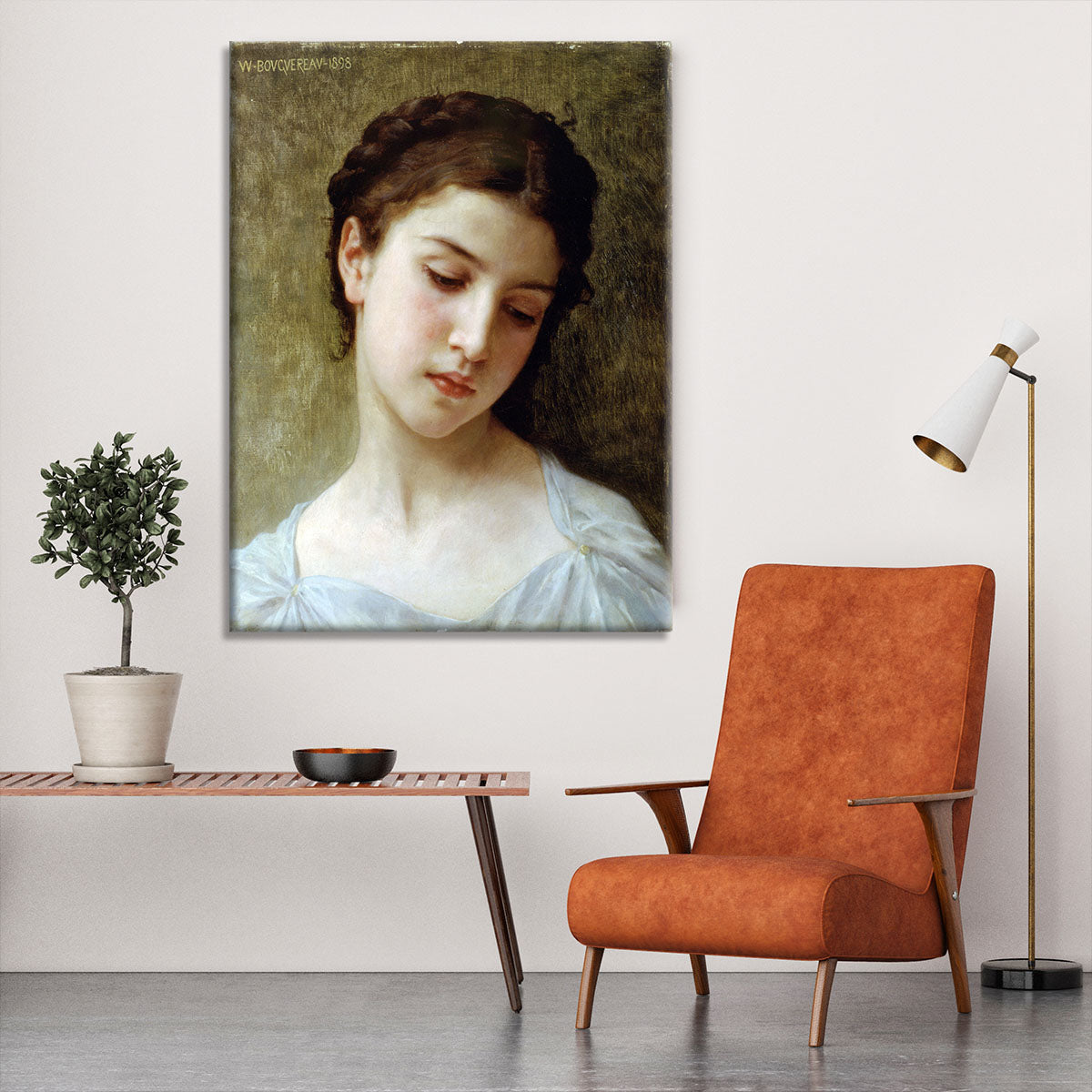 Head Of A Young Girl 1898 By Bouguereau Canvas Print or Poster - Canvas Art Rocks - 6