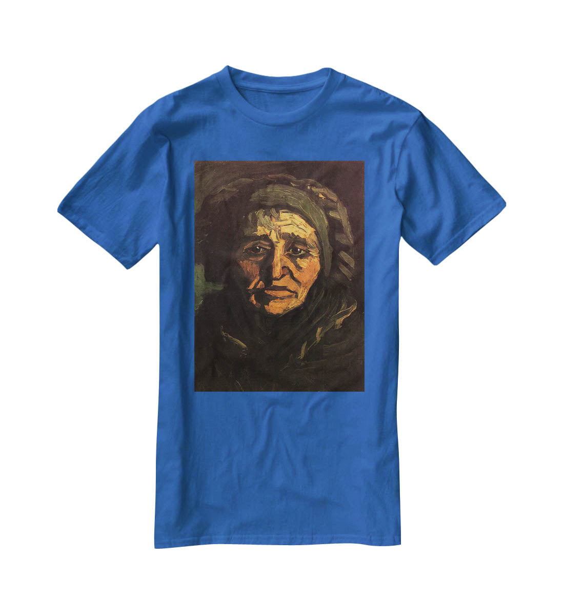 Head of a Peasant Woman with Greenish Lace Cap by Van Gogh T-Shirt - Canvas Art Rocks - 2