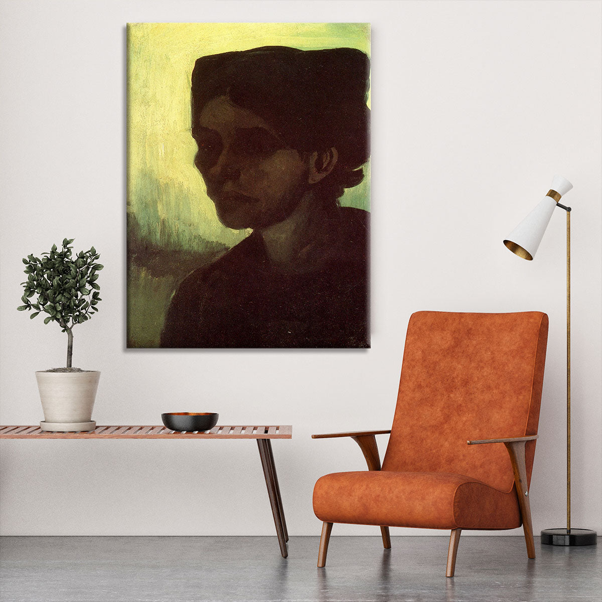 Head of a Young Peasant Woman with Dark Cap by Van Gogh Canvas Print or Poster - Canvas Art Rocks - 6