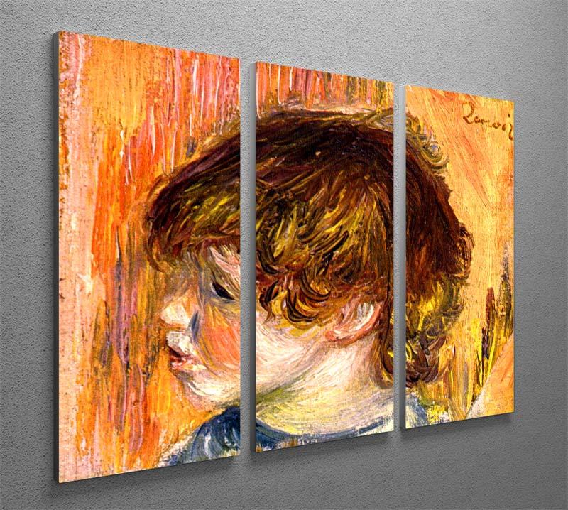 Head of a young girl by Renoir 3 Split Panel Canvas Print - Canvas Art Rocks - 2