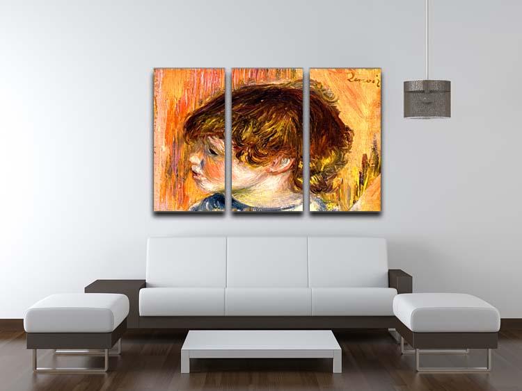 Head of a young girl by Renoir 3 Split Panel Canvas Print - Canvas Art Rocks - 3