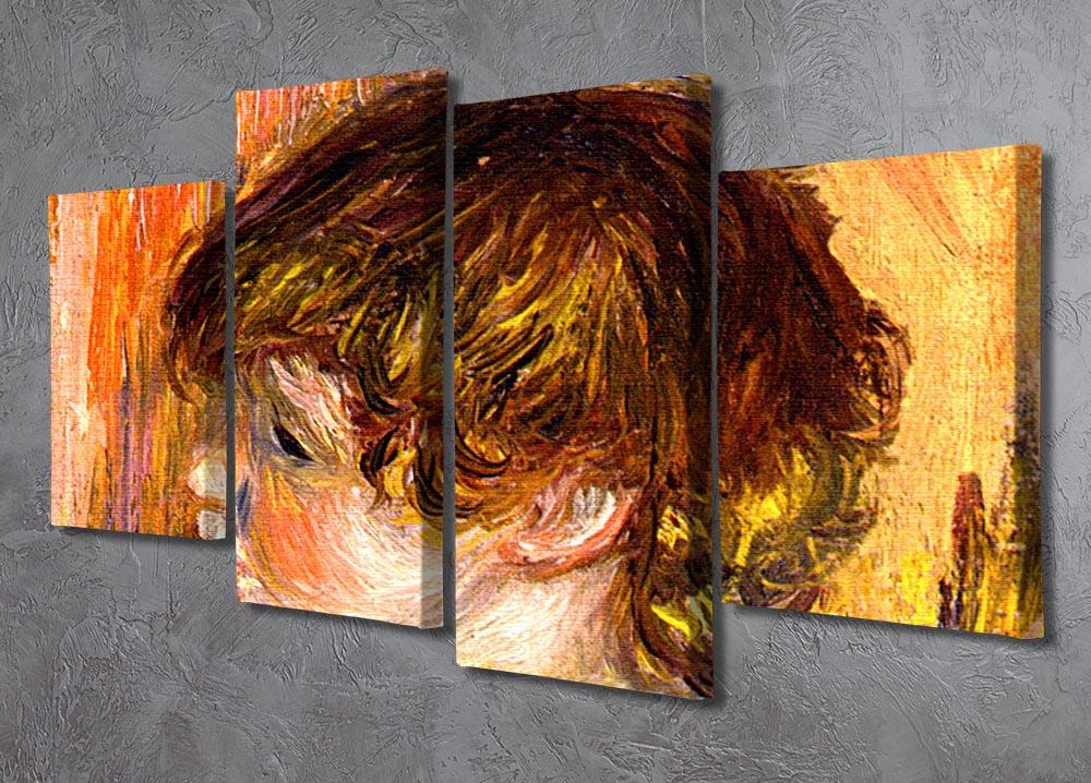 Head of a young girl by Renoir 4 Split Panel Canvas - Canvas Art Rocks - 2