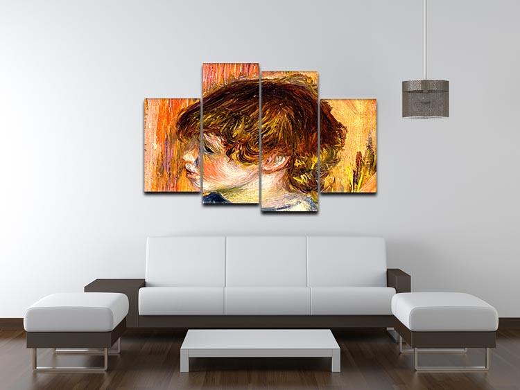 Head of a young girl by Renoir 4 Split Panel Canvas - Canvas Art Rocks - 3