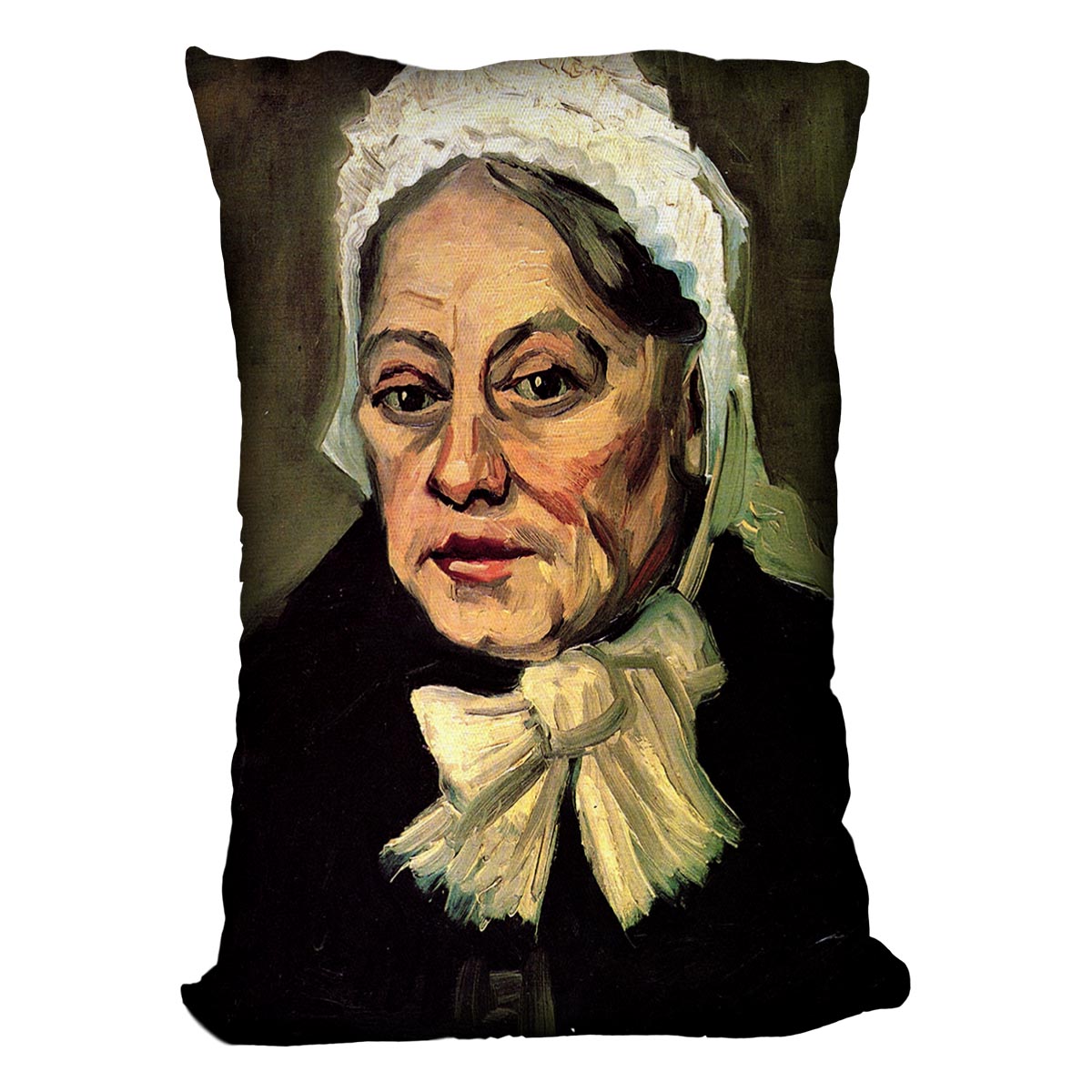 Head of an Old Woman with White Cap The Midwife by Van Gogh Cushion