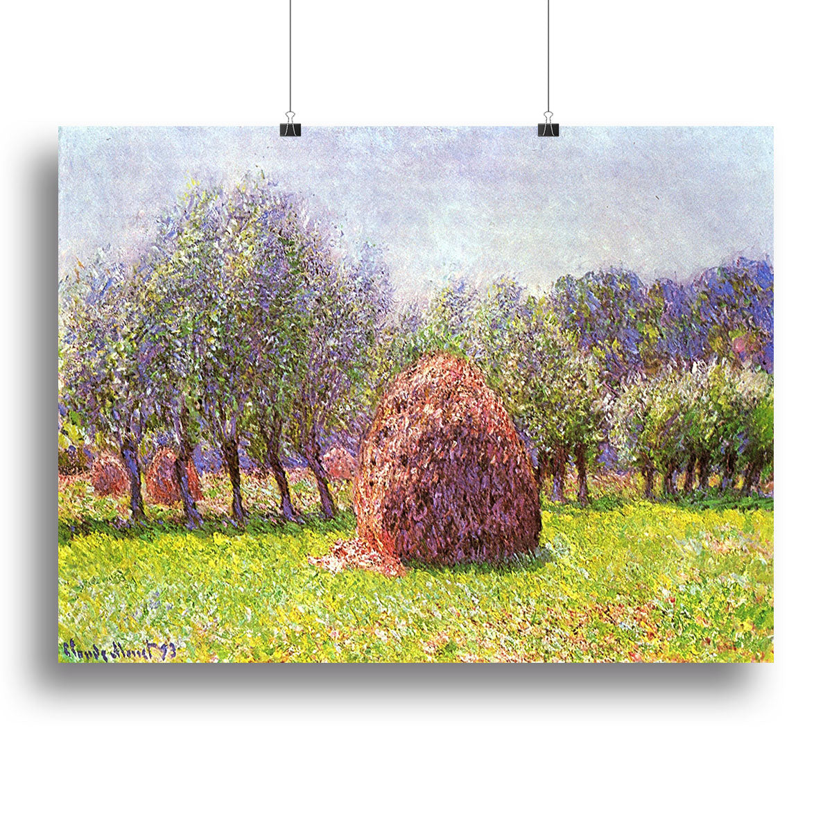 Heap of hay in the field by Monet Canvas Print or Poster - Canvas Art Rocks - 2
