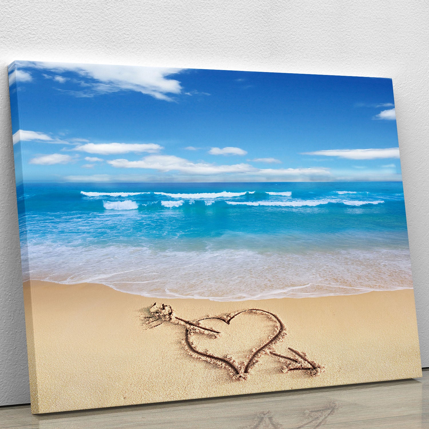 Heart with arrow in sand Canvas Print or Poster - Canvas Art Rocks - 1