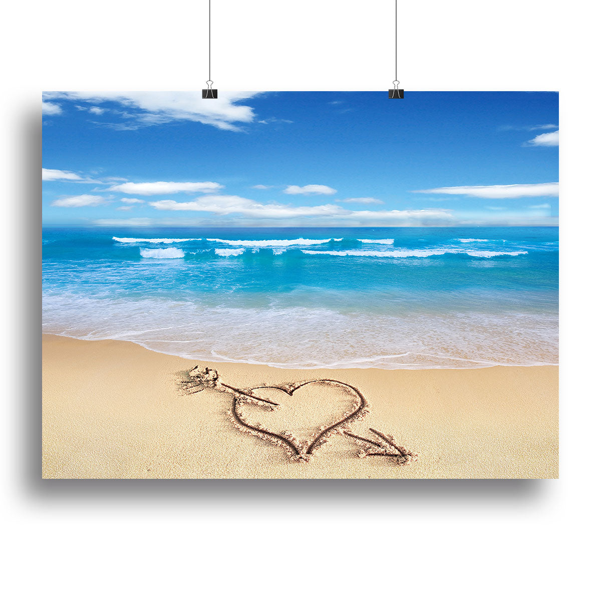 Heart with arrow in sand Canvas Print or Poster - Canvas Art Rocks - 2