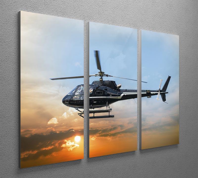 Helicopter for sightseeing 3 Split Panel Canvas Print - Canvas Art Rocks - 2
