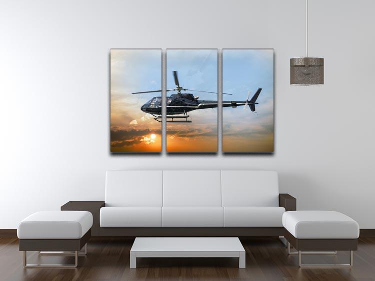Helicopter for sightseeing 3 Split Panel Canvas Print - Canvas Art Rocks - 3