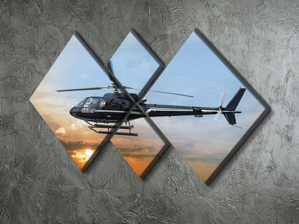 Helicopter for sightseeing 4 Square Multi Panel Canvas  - Canvas Art Rocks - 2